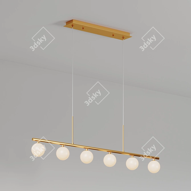 Modern Linear Suspension Lighting Fixture 3D model image 2