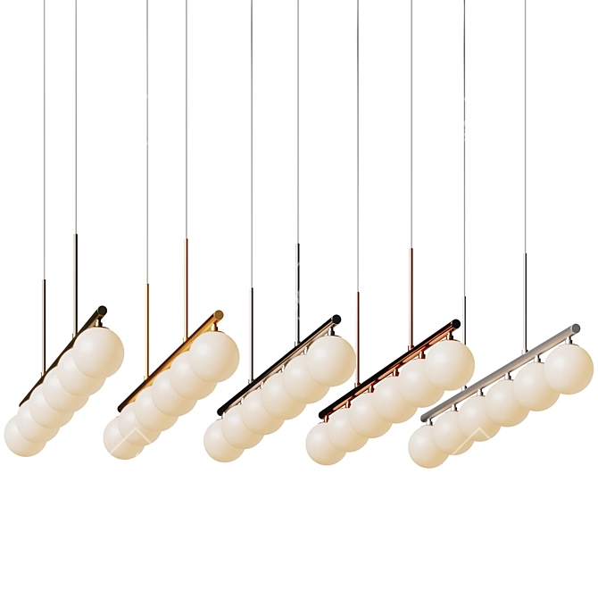 Modern Linear Suspension Lighting Fixture 3D model image 4
