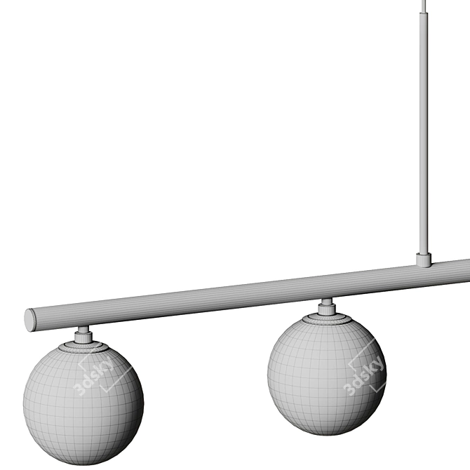 Modern Linear Suspension Lighting Fixture 3D model image 5