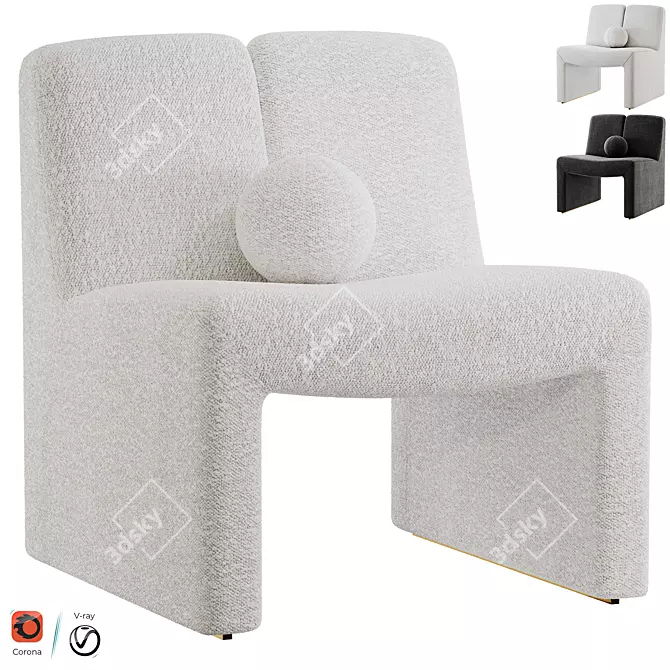 Eichholtz Macintosh Cream Boucle Chair 3D model image 1