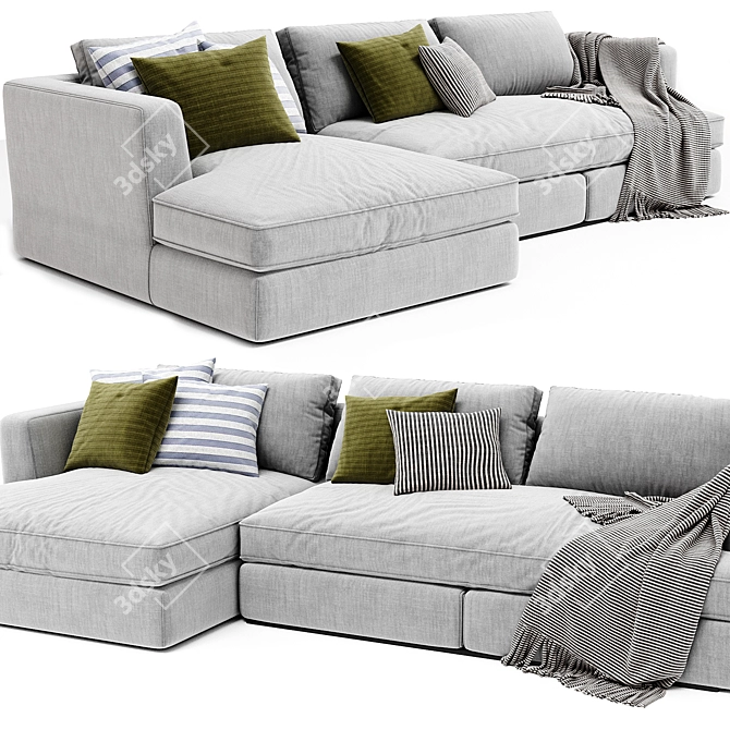 Flexform Barret Chaise Longue 2017 3D model image 1