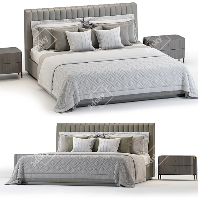 HARRY Bed No.2 Premium Model 3D model image 2