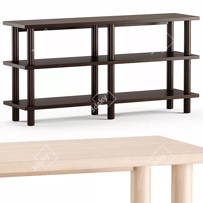 CAYMAN Bookcase Console: Stylish Organization 3D model image 1