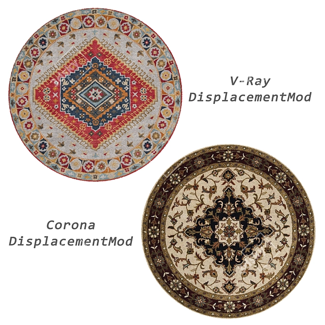 Round Rug Set for 3D Rendering 3D model image 3