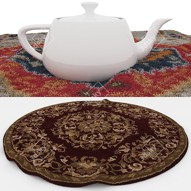 Round Rug Set for 3D Rendering 3D model image 4