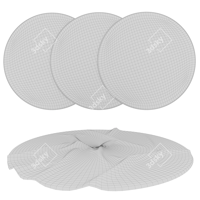 Round Rug Set for 3D Rendering 3D model image 7