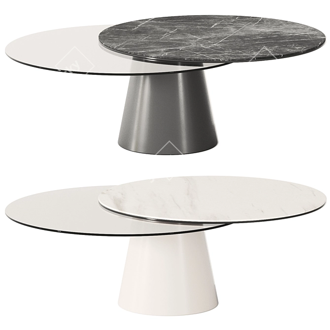 Elegant Girotondo Glass Metal Stone 3D model image 1