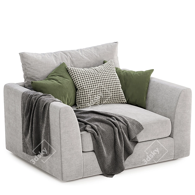 Stylish Hadleigh Armchair with Cushions 3D model image 4