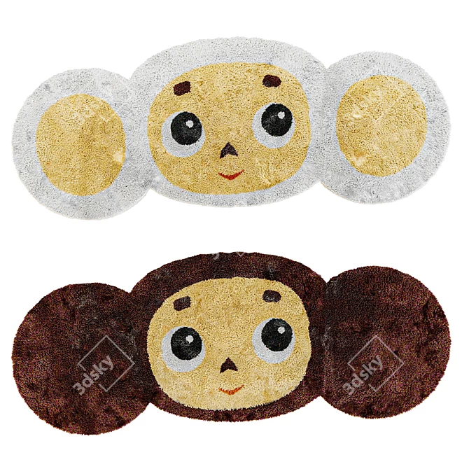 Cheburashka High-Pile Rug 3D model image 1