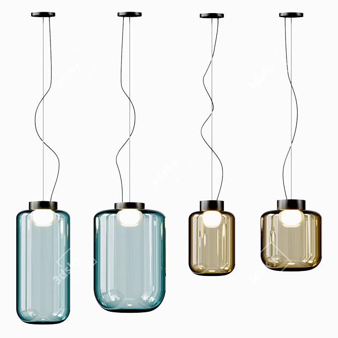 Modern Xilo Pendant Lamp Set 3D model image 2