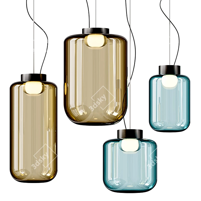 Modern Xilo Pendant Lamp Set 3D model image 6