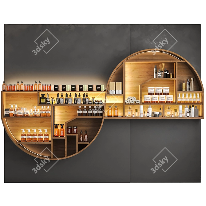 Beauty Salon Cosmetic Display Set 3D model image 1