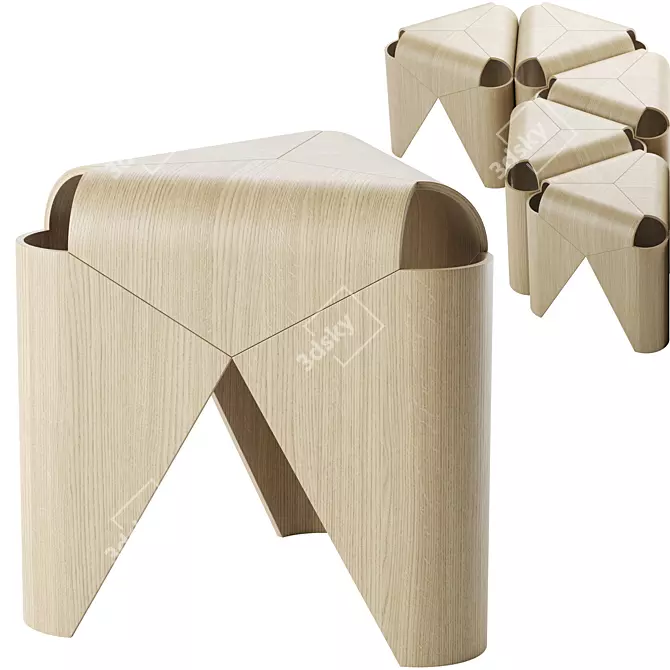 Elegant Falabella Stool for 3D 3D model image 1