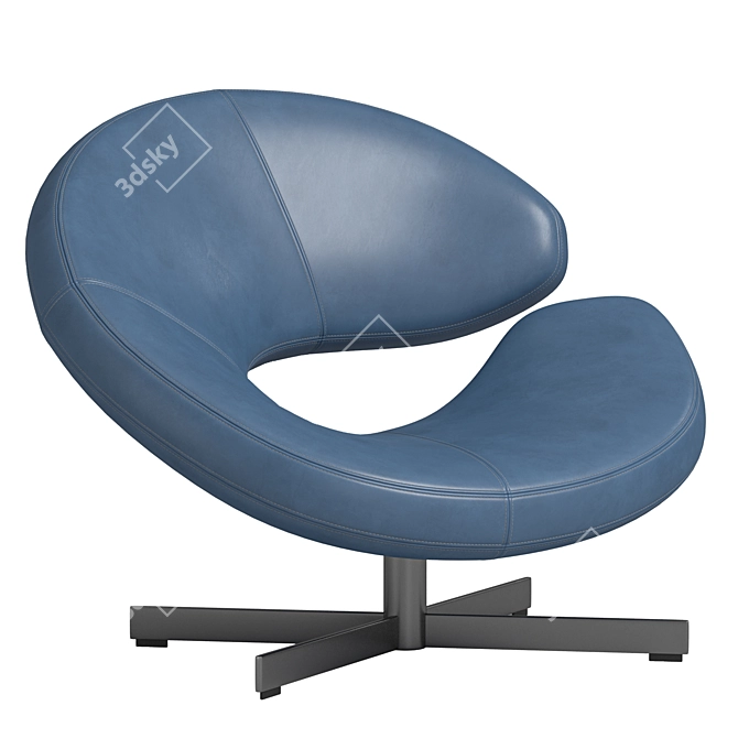  Stylish Nuage Armchair Lacquered Base 3D model image 2