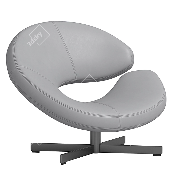  Stylish Nuage Armchair Lacquered Base 3D model image 3