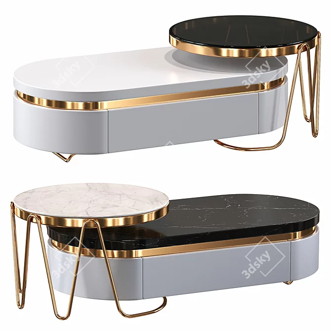 Nordic Style Coffee Table 3D model image 1