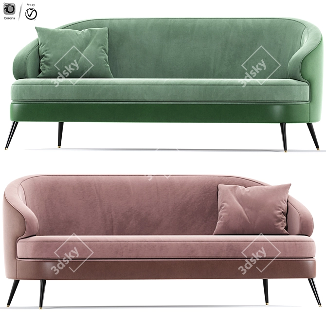 Luxury Xangai Sofa Set 3D model image 1