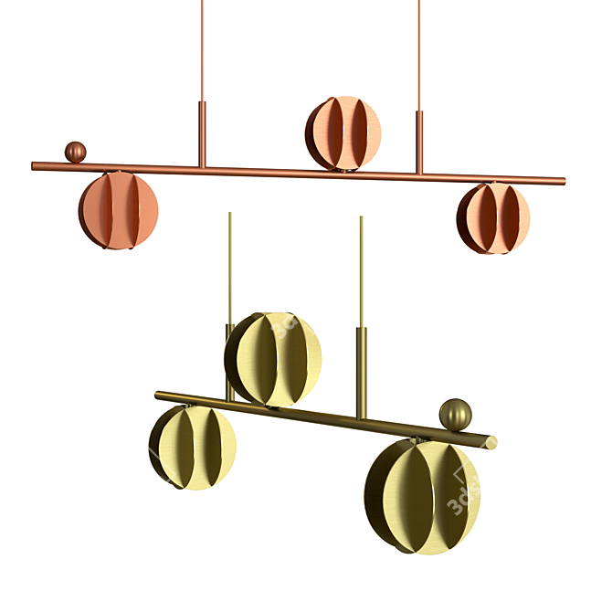 Suprematist Geometric EL Lamp Art 3D model image 1