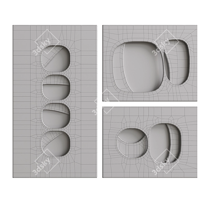 Spatialism Relief Art Panels 3D model image 4