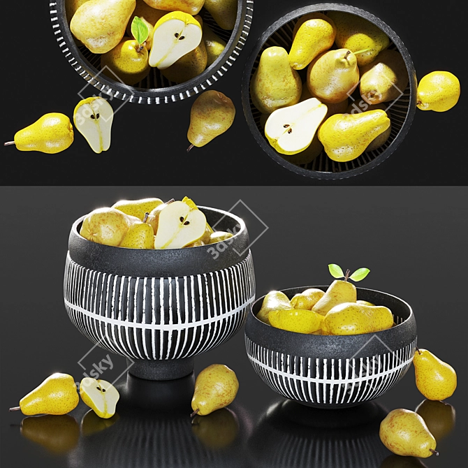 Fresh Pear in Minimal Bowl 3D model image 1