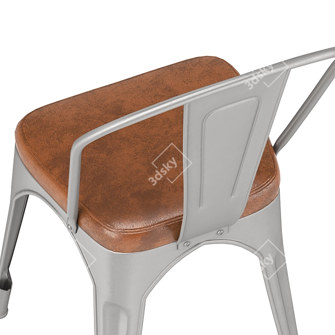 Industrial Tolix Metal Dining Chair 3D model image 4