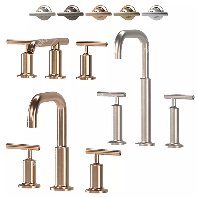 Kohler Purist Faucets Set 01 3D model image 2