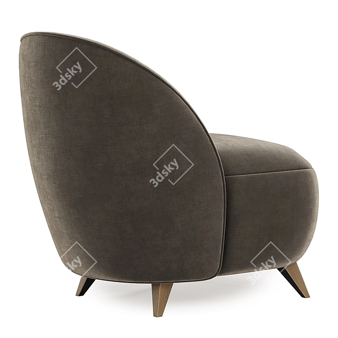 Stylish Henri Armchair in 5 Colors 3D model image 6