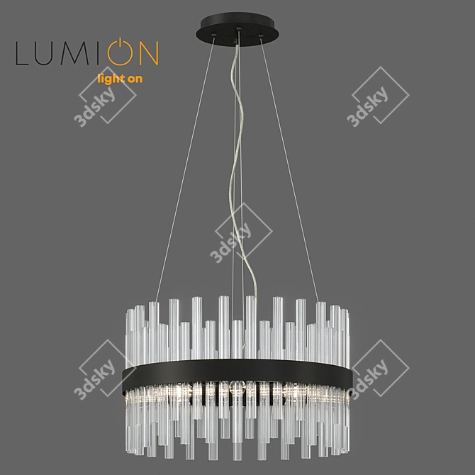 Elegant Modern Black Crystal Chandelier 3D model image 1