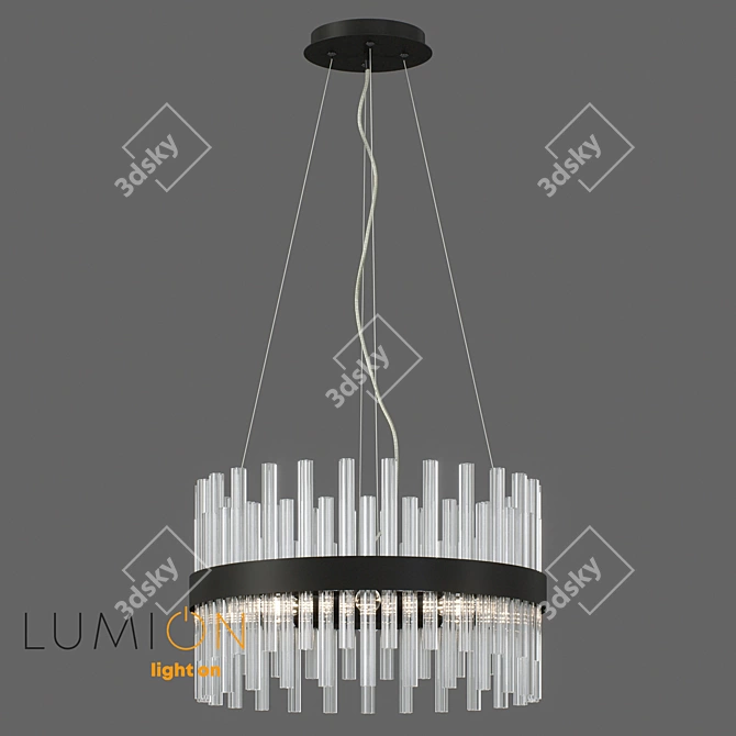 Elegant Modern Black Crystal Chandelier 3D model image 6