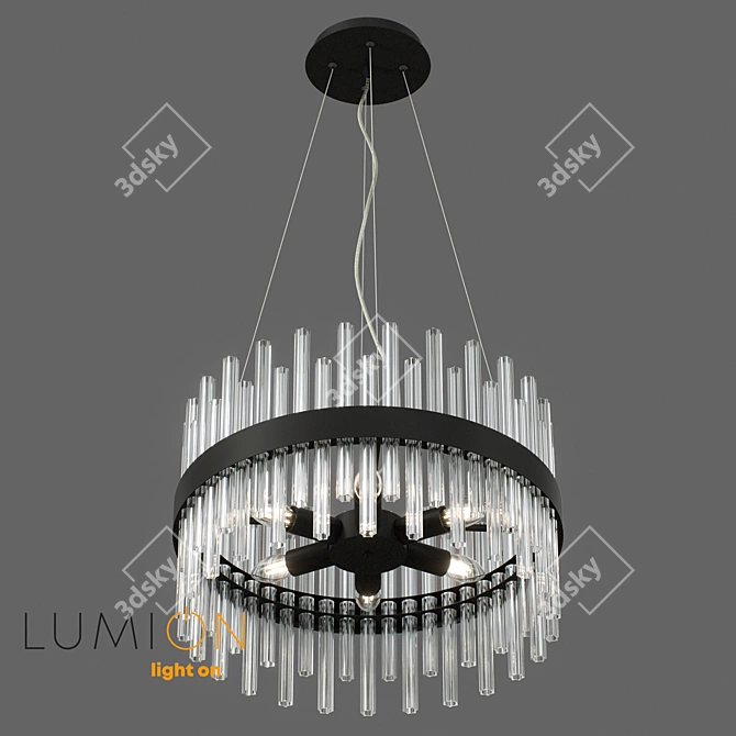 Elegant Modern Black Crystal Chandelier 3D model image 7