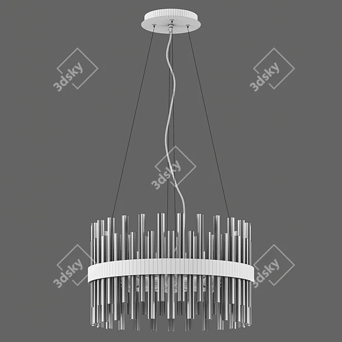 Elegant Modern Black Crystal Chandelier 3D model image 8