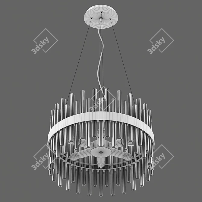 Elegant Modern Black Crystal Chandelier 3D model image 9