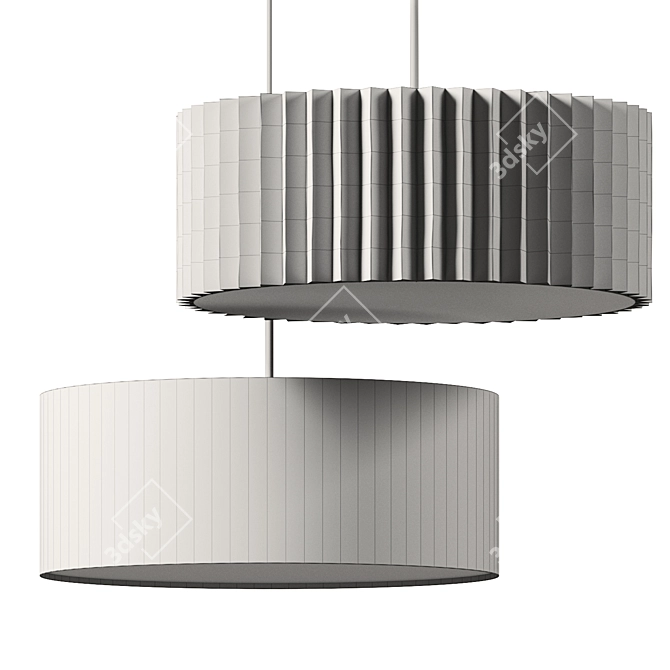 Westelm Fabric Drum Light Fixture 3D model image 2