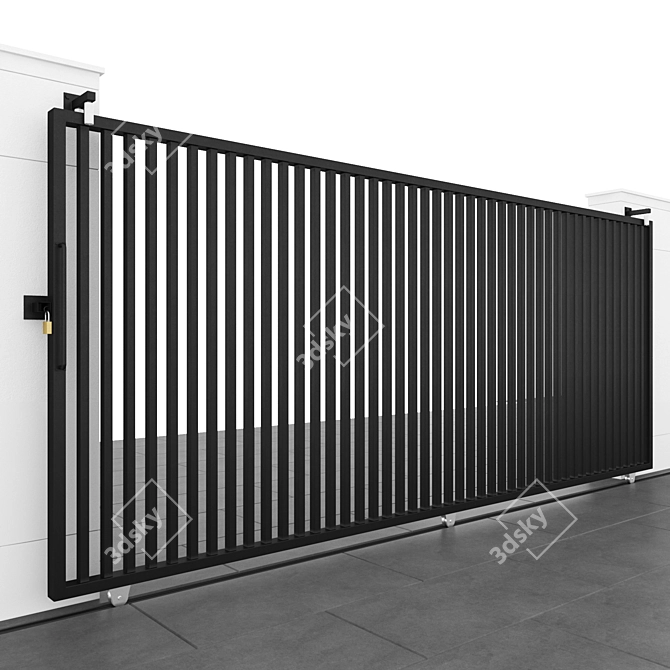 Stainless Steel Slider Gate - Black 3D model image 2