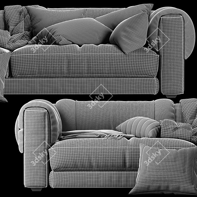 Customizeable Fabric Sofa Solution 3D model image 2