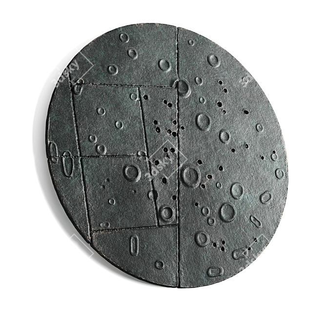 Lunar Metal Wall Art Piece 3D model image 4