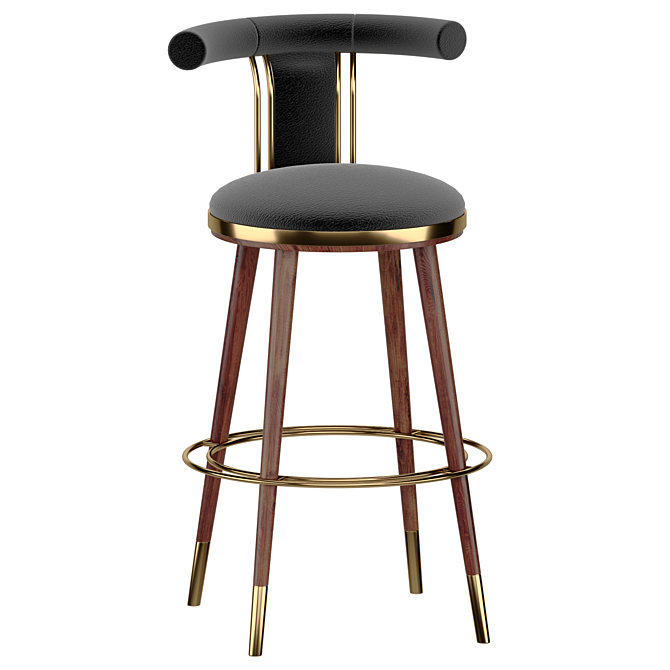 Elegant Moris Bar Chair France 3D model image 1