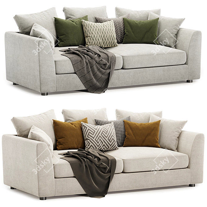 Hadleigh 3-Seater Sofa Ensemble 3D model image 1