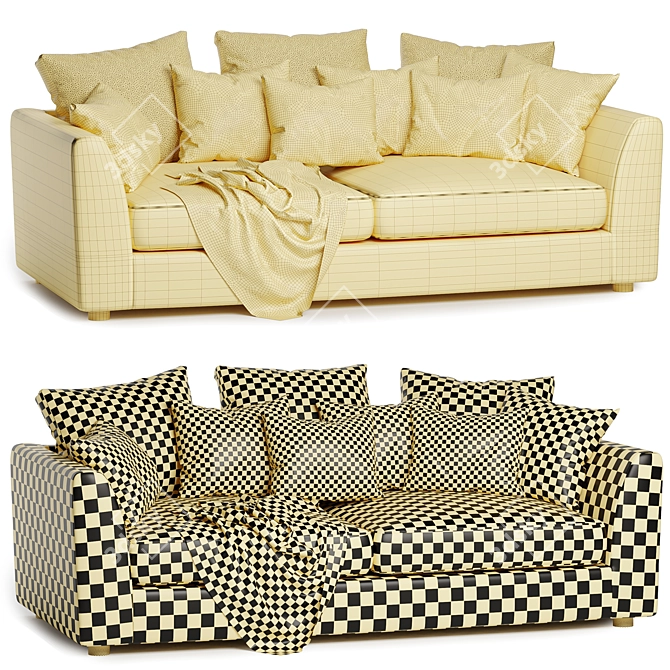 Hadleigh 3-Seater Sofa Ensemble 3D model image 4