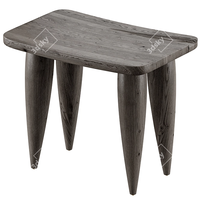  Versatile Oak Outdoor Stool 3D model image 4