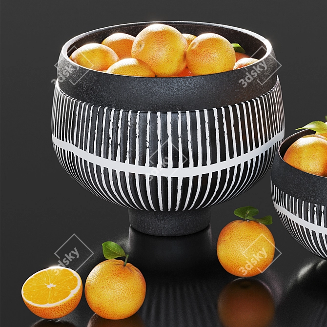 Contemporary Orange Minimalist Bowl 3D model image 3