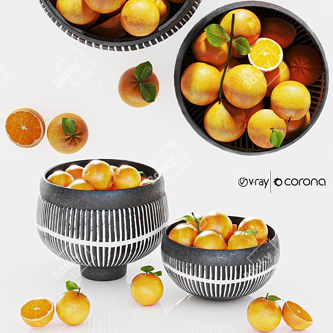 Contemporary Orange Minimalist Bowl 3D model image 6