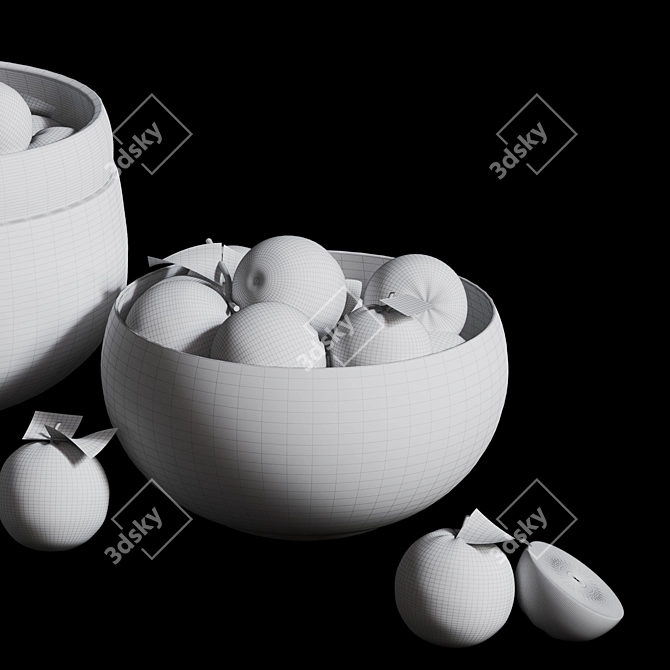 Contemporary Orange Minimalist Bowl 3D model image 8