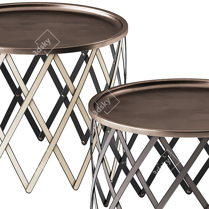 Pinetti Safari Folding Table, 70cm 3D model image 3