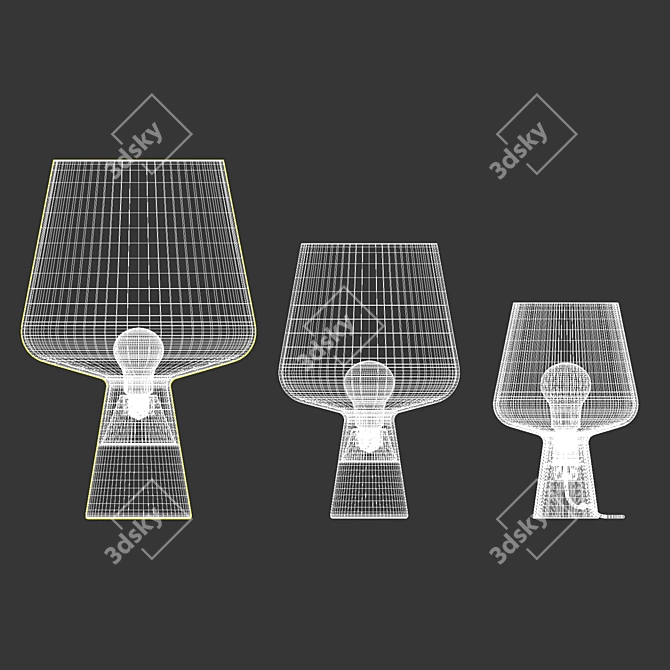 Nordic Copper Glass Lamp 3D model image 3