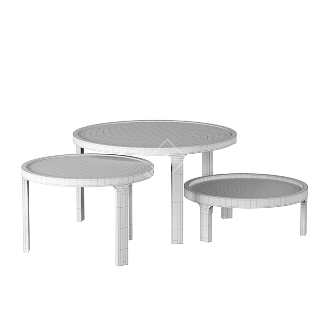 Twils Conde Round Wooden Coffee Tables 3D model image 4