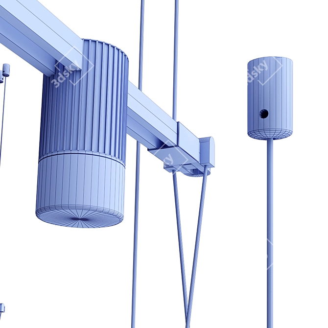 Modern Zig Zag LED Chandelier 3D model image 3