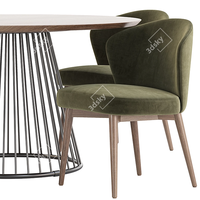 Modern Dining Set Collection: Chair & Table 3D model image 3