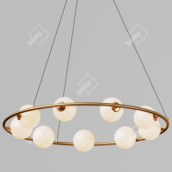 Radiant Glow Retro LED Chandelier 3D model image 2