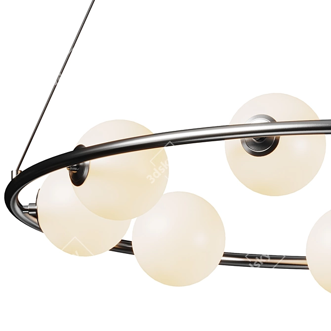 Radiant Glow Retro LED Chandelier 3D model image 3